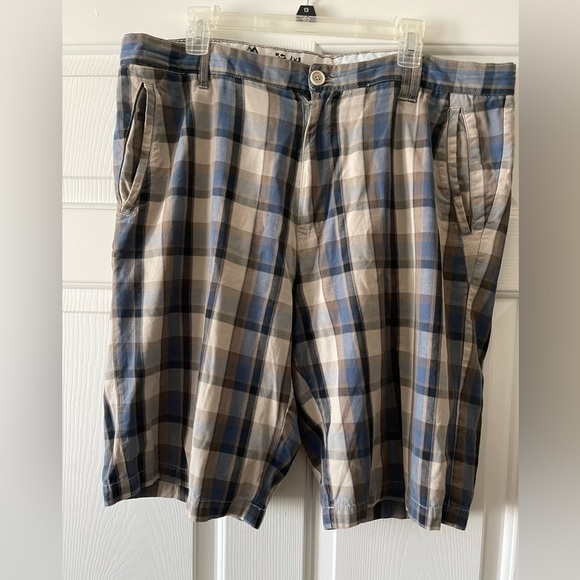 Men's Volcom Guilford Blue Plaid 5 pocket Skater Shorts Chino Shorts size 38 - Picture 8 of 8